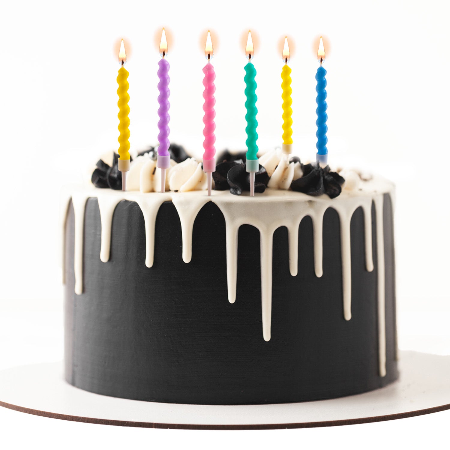 TWISTED BIRTHDAY CANDLE COULEURS 10CM