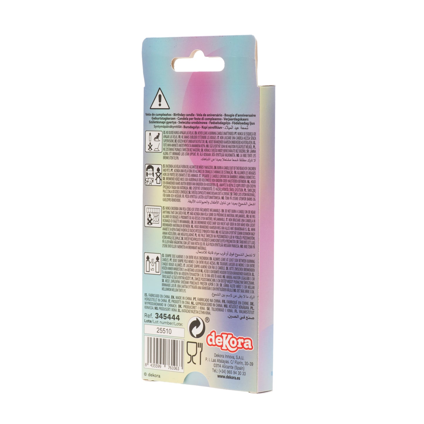 BOUGIES D'ANNIVERSAIRE DE FÊTE COLONNES COLORÉES 12CM