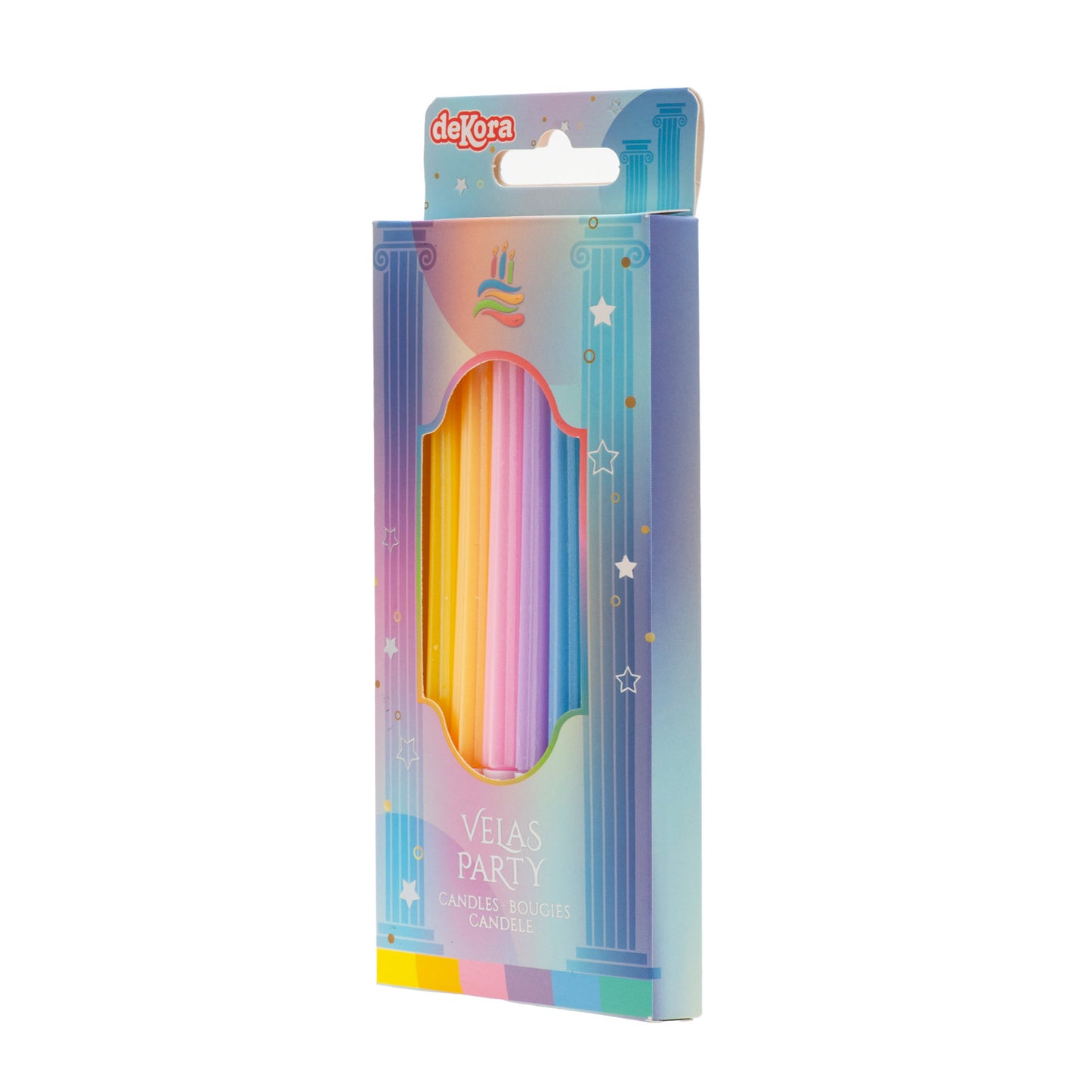 BOUGIES D'ANNIVERSAIRE DE FÊTE COLONNES COLORÉES 12CM