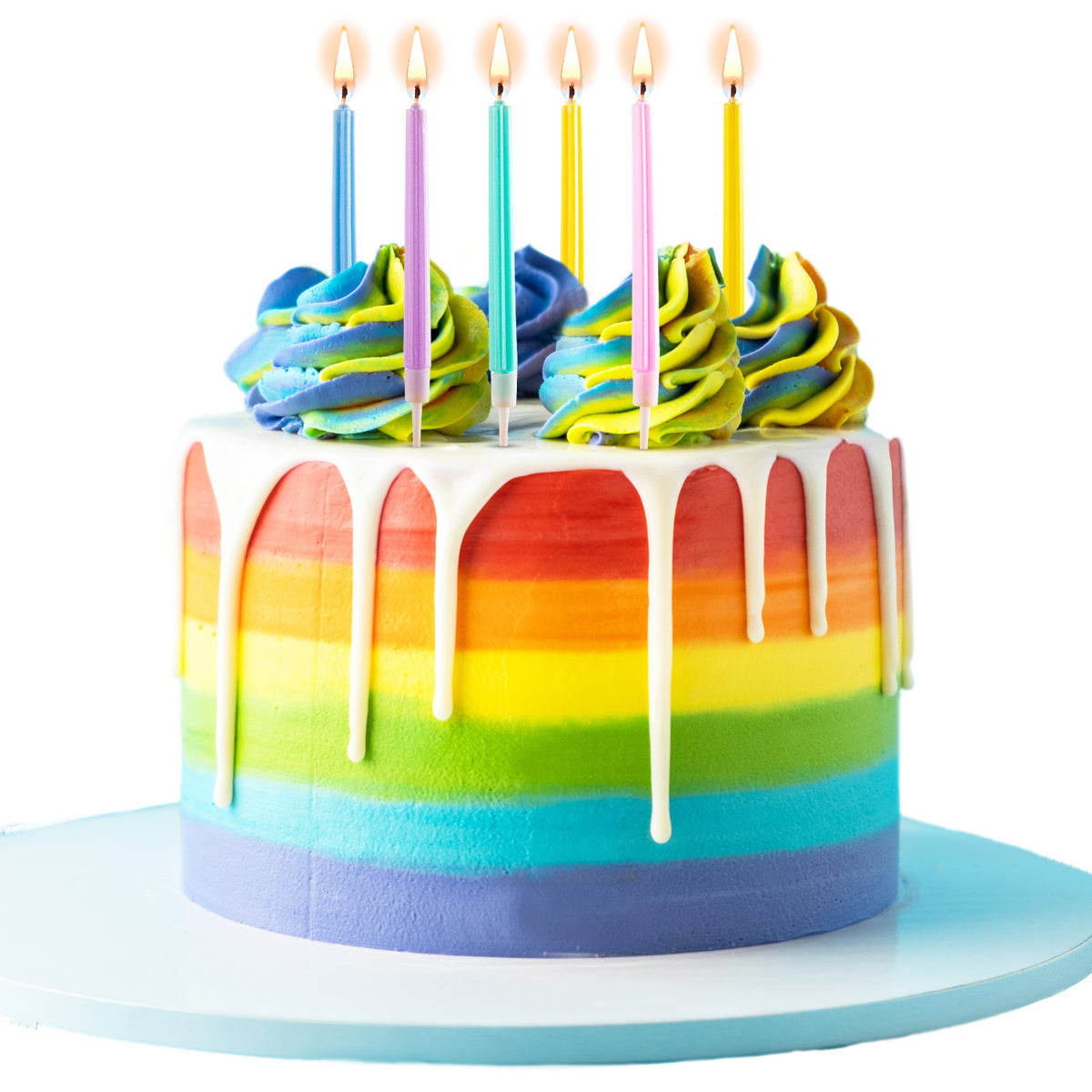 BOUGIES D'ANNIVERSAIRE DE FÊTE COLONNES COLORÉES 12CM