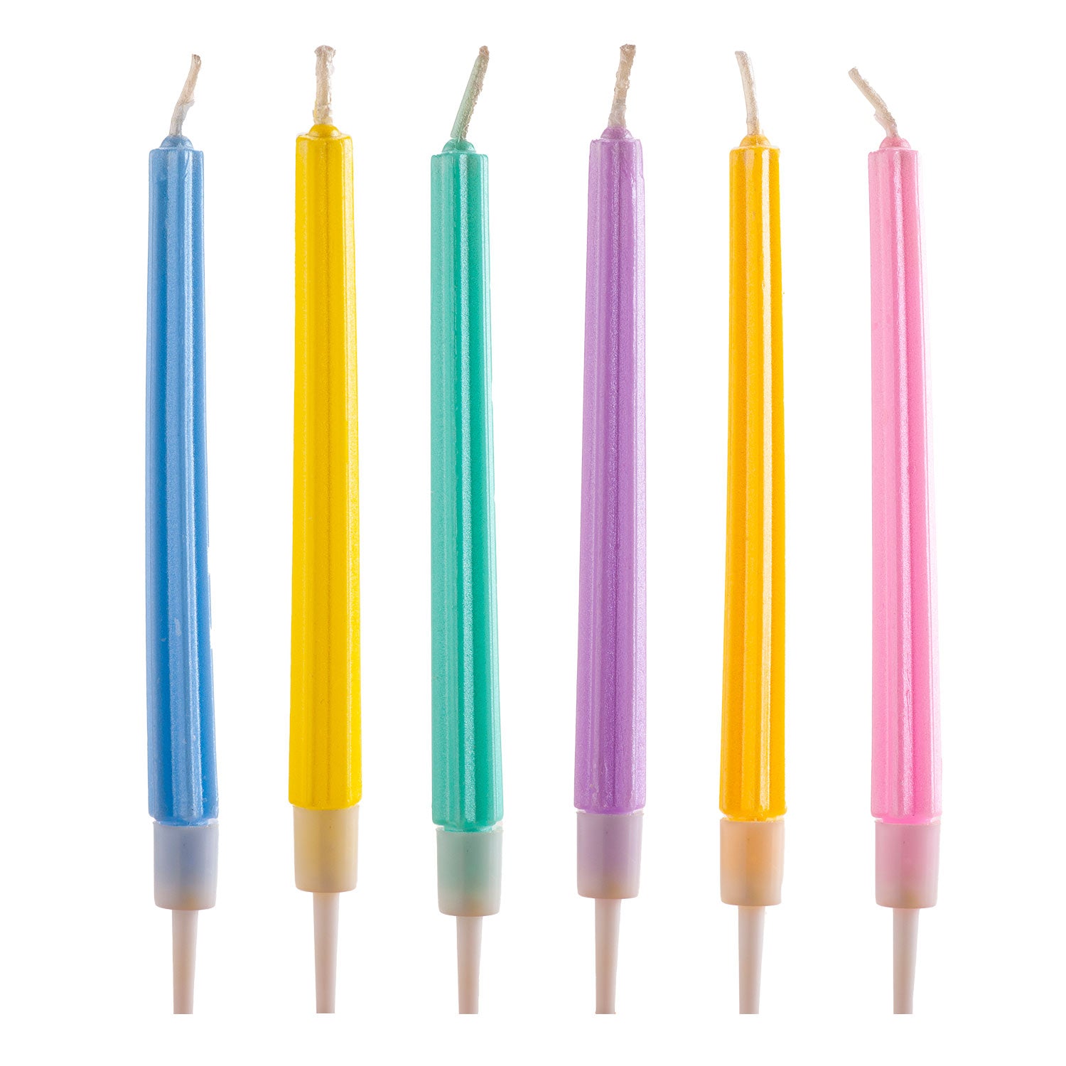 CANDELE FESTA COMPLEANNO COLONNE COLORATE 12CM