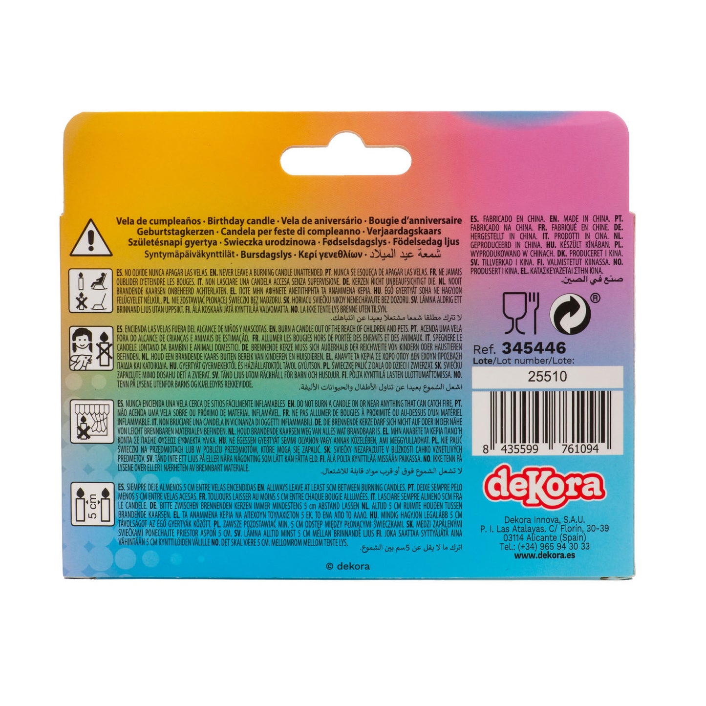 BOUGIES D'ANNIVERSAIRE LETTRES HAPPY BIRTHDAY 8CM