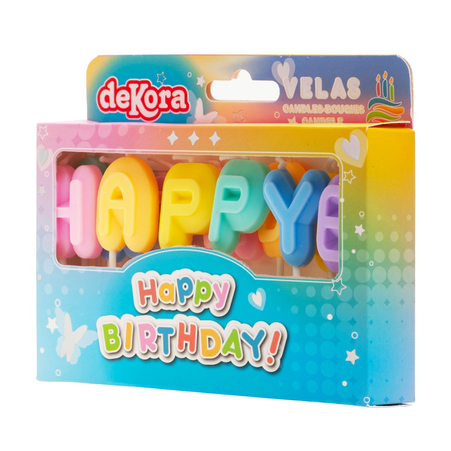BOUGIES D'ANNIVERSAIRE LETTRES HAPPY BIRTHDAY 8CM