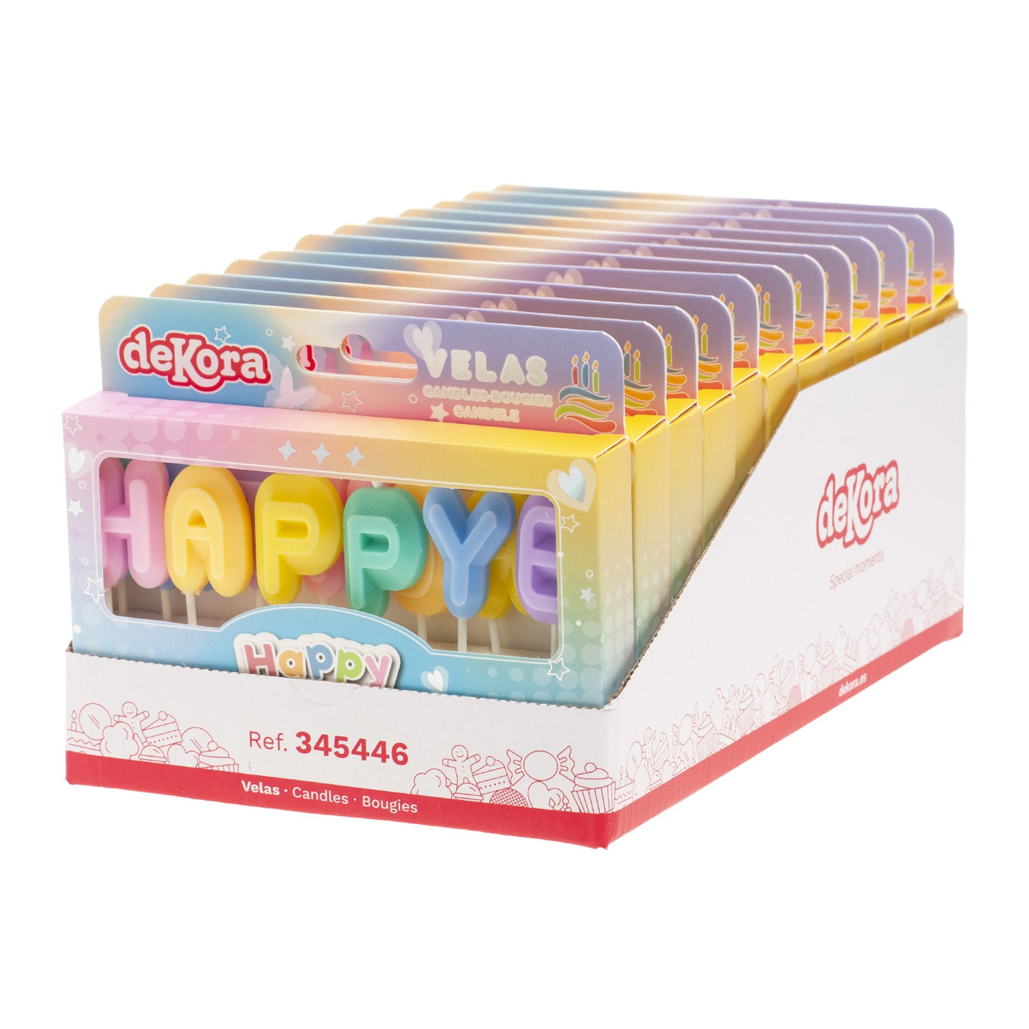BOUGIES D'ANNIVERSAIRE LETTRES HAPPY BIRTHDAY 8CM