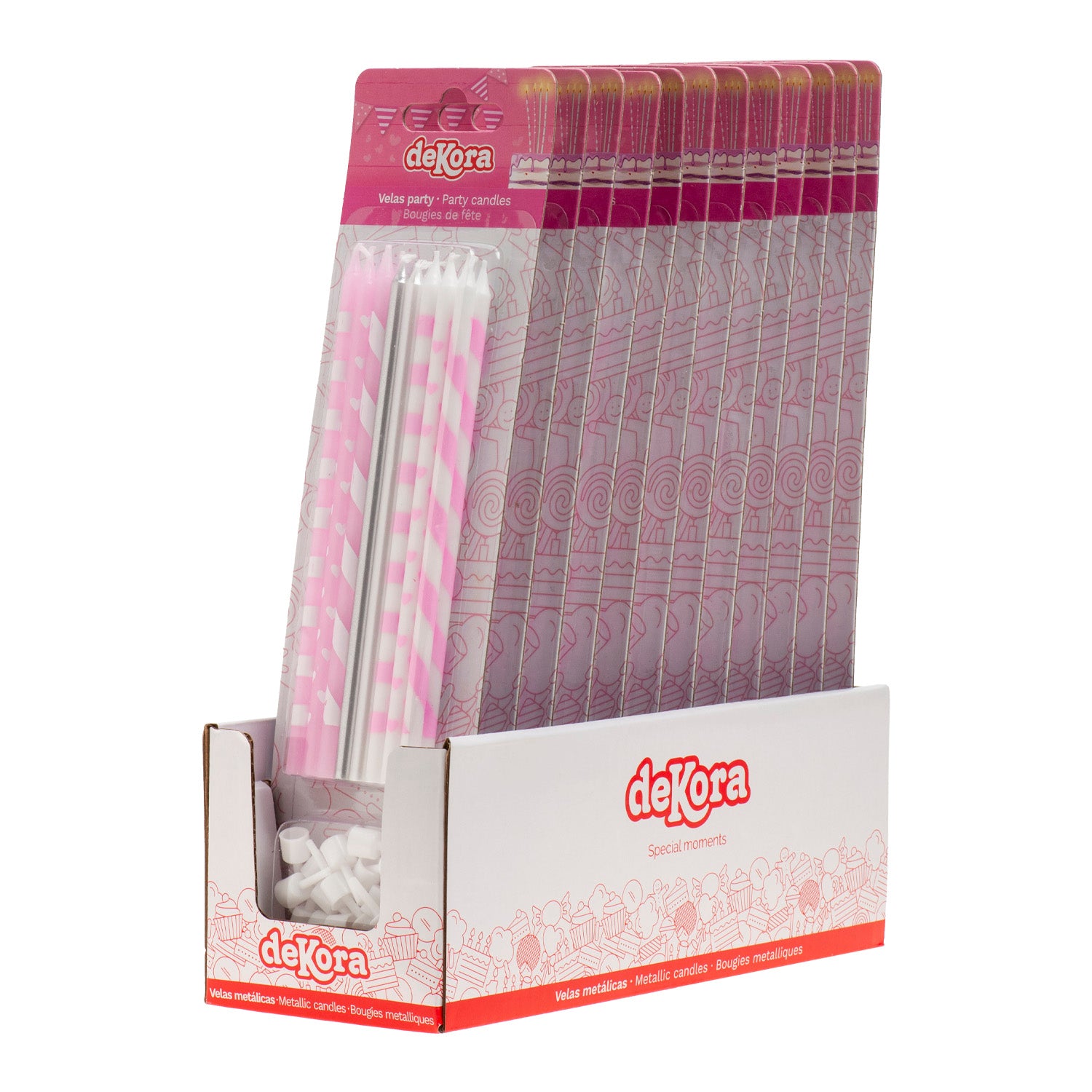 PINK MIX BIRTHDAY CANDLES 13CM