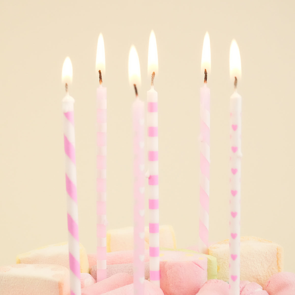 CANDELE DI COMPLEANNO MIX ROSA 13CM