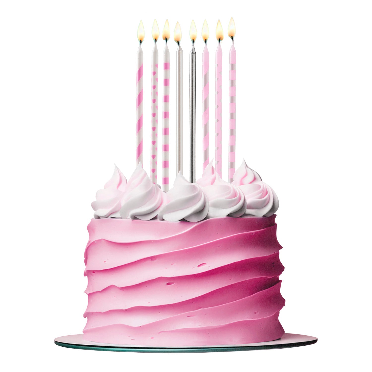 VELAS DE CUMPLEAÑOS MIX ROSA 13CM