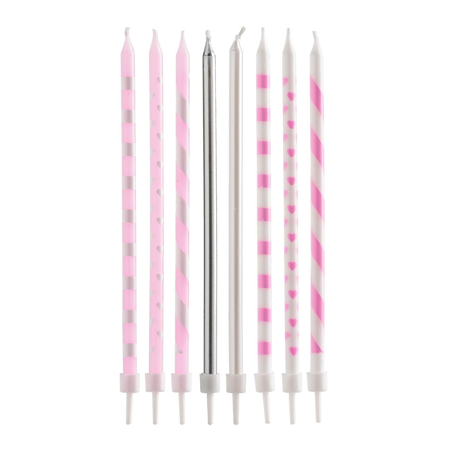 PINK MIX BIRTHDAY CANDLES 13CM