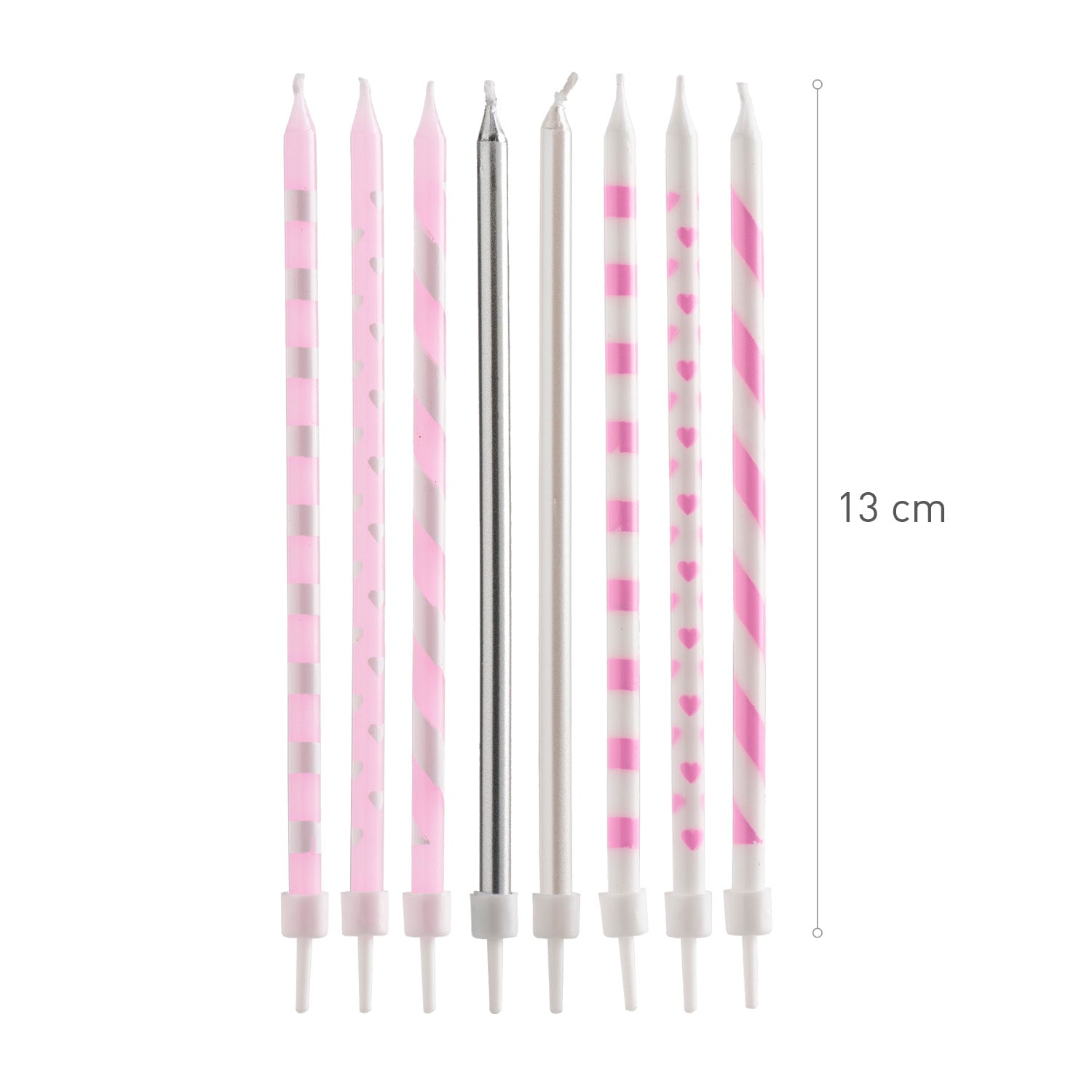 VELAS DE CUMPLEAÑOS MIX ROSA 13CM