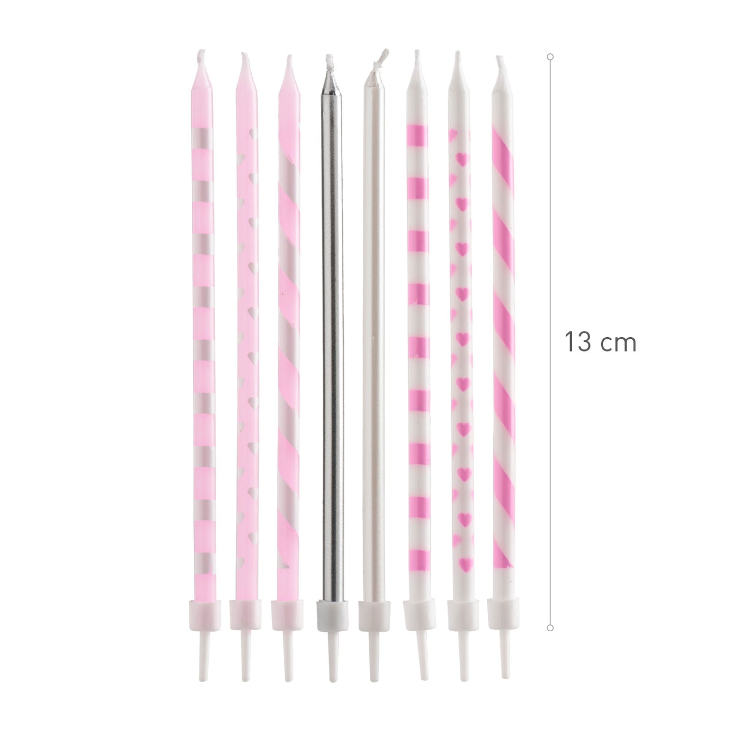 PINK MIX BIRTHDAY CANDLES 13CM