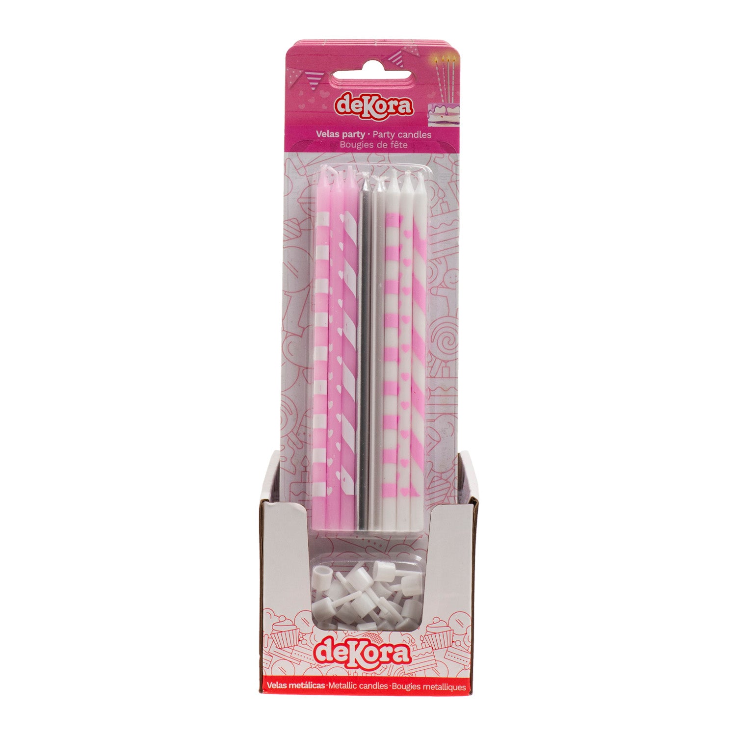 PINK MIX BIRTHDAY CANDLES 13CM