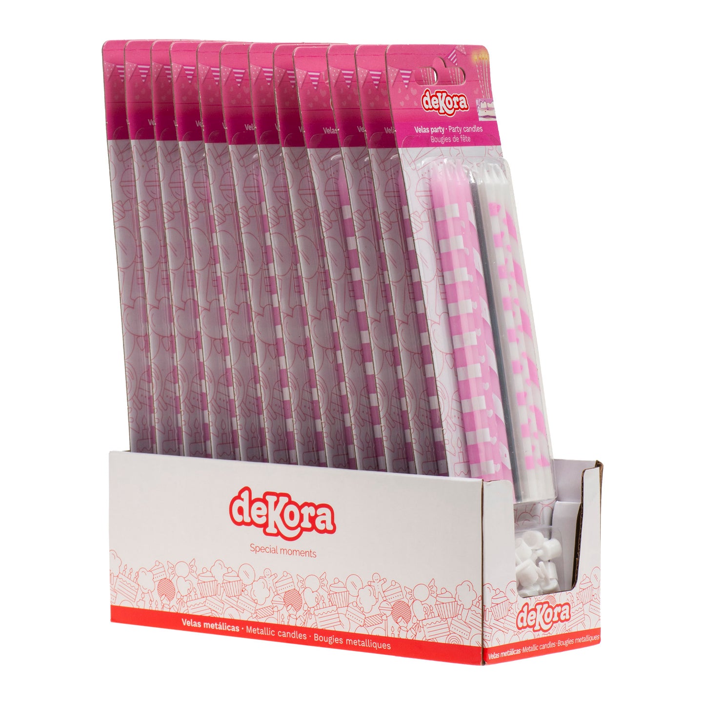 PINK MIX BIRTHDAY CANDLES 13CM