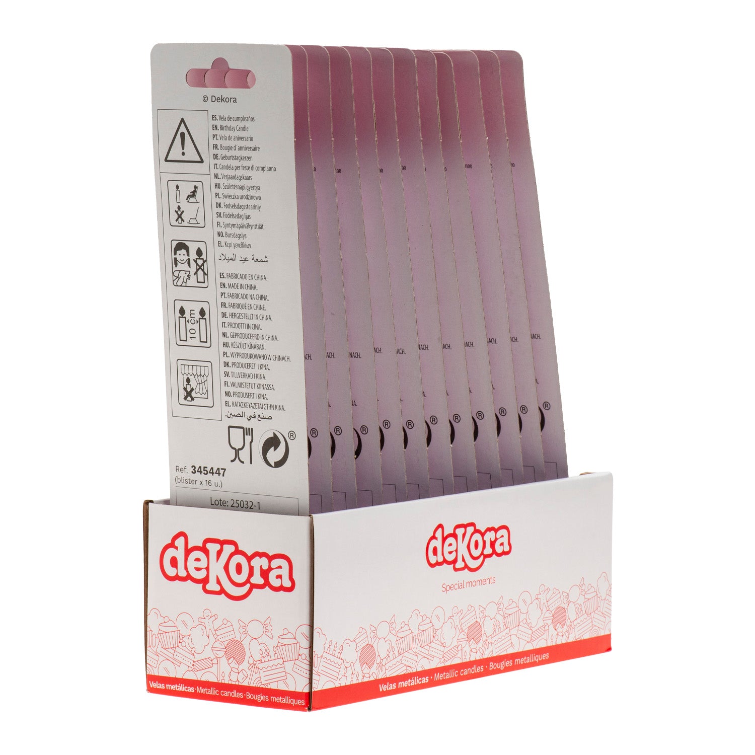 VELAS DE CUMPLEAÑOS MIX ROSA 13CM