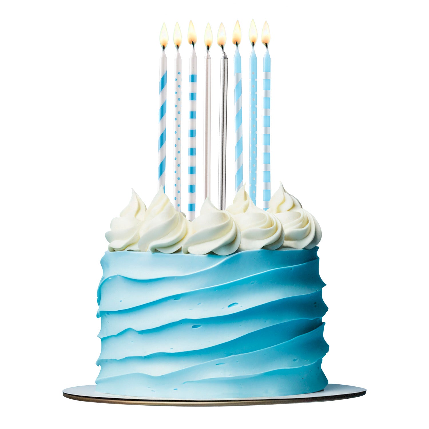 VELAS DE CUMPLEAÑOS MIX AZUL 13CM