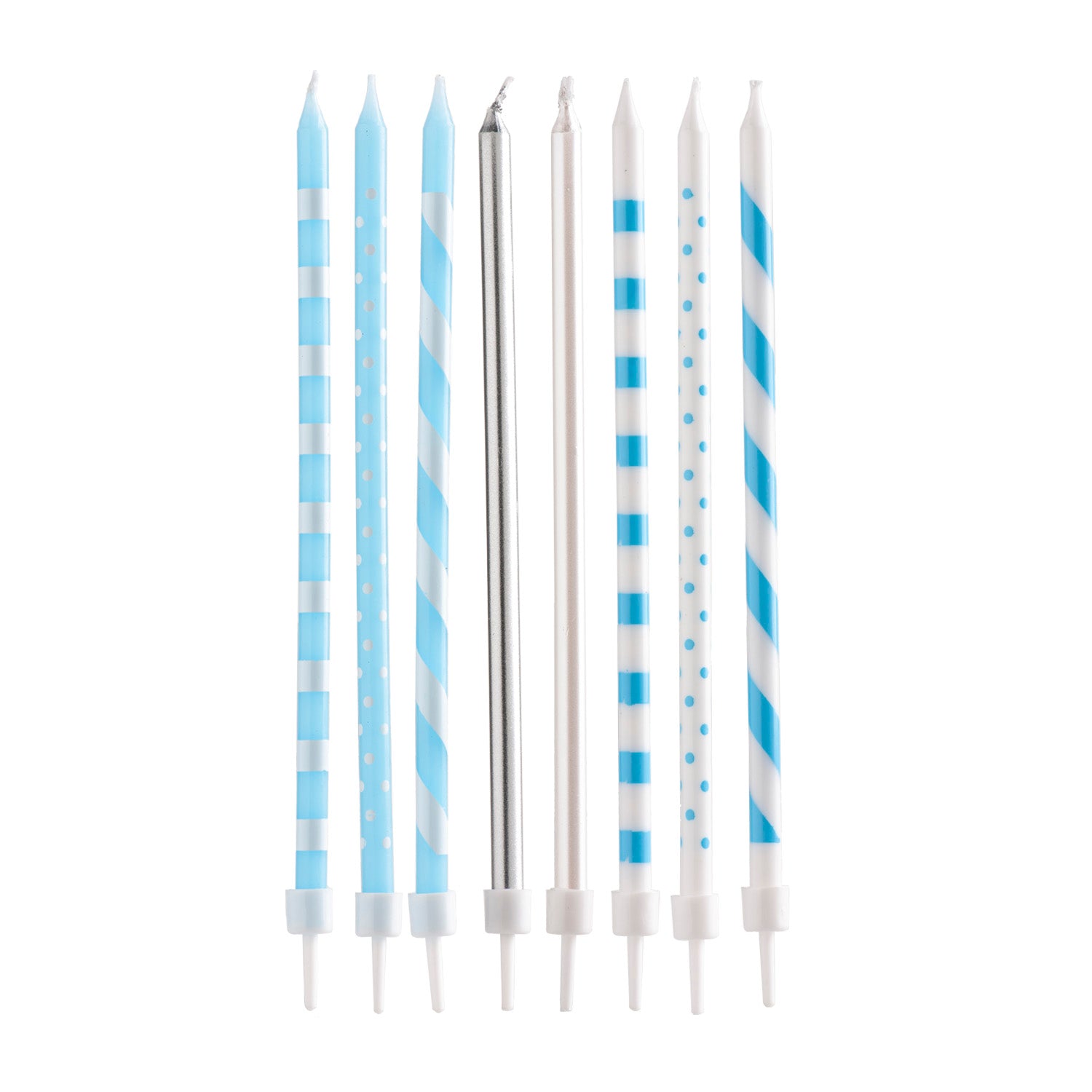 BLUE MIX BIRTHDAY CANDLES 13CM