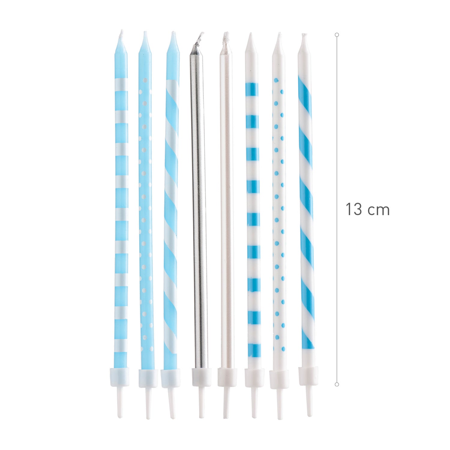 VELAS DE CUMPLEAÑOS MIX AZUL 13CM