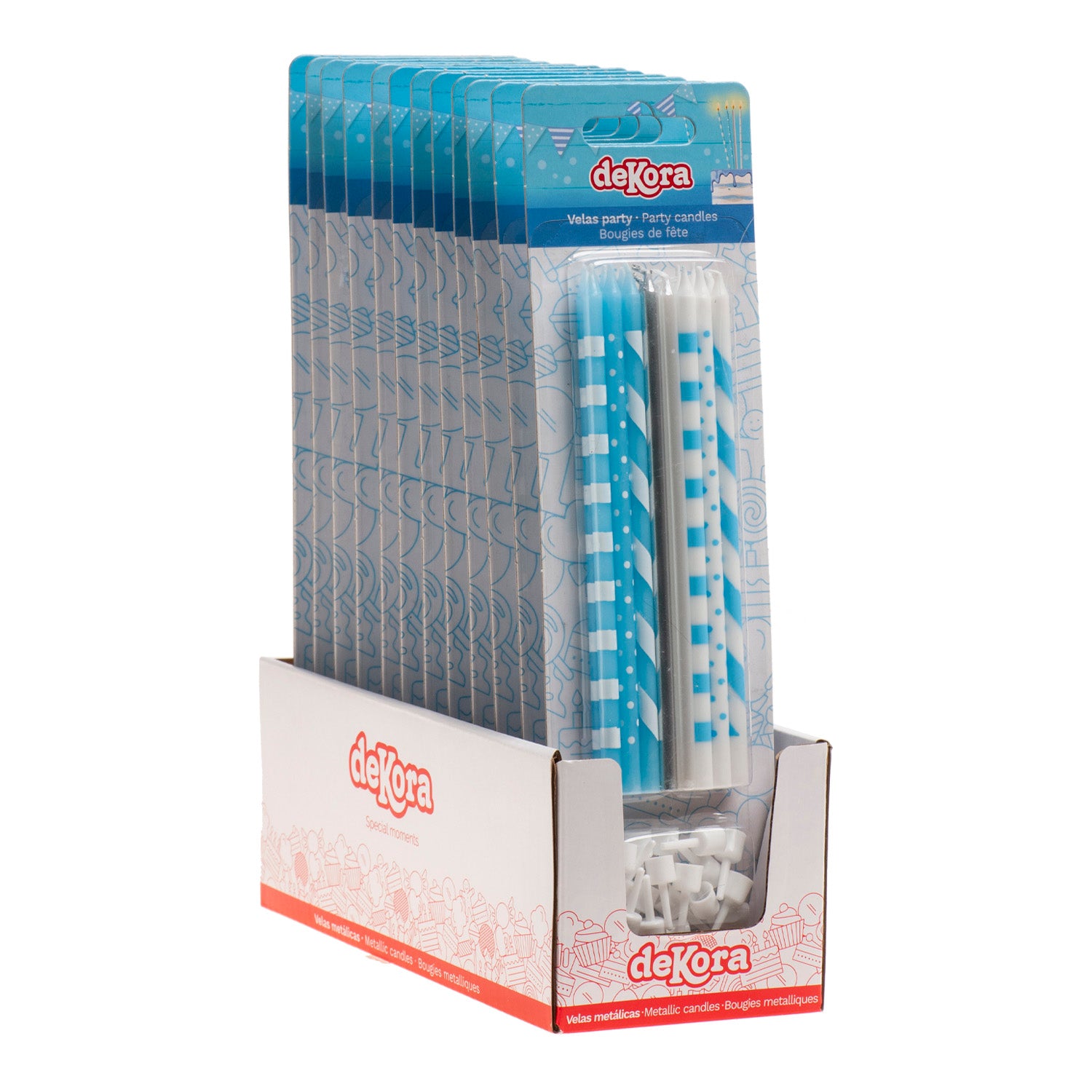 VELAS DE CUMPLEAÑOS MIX AZUL 13CM