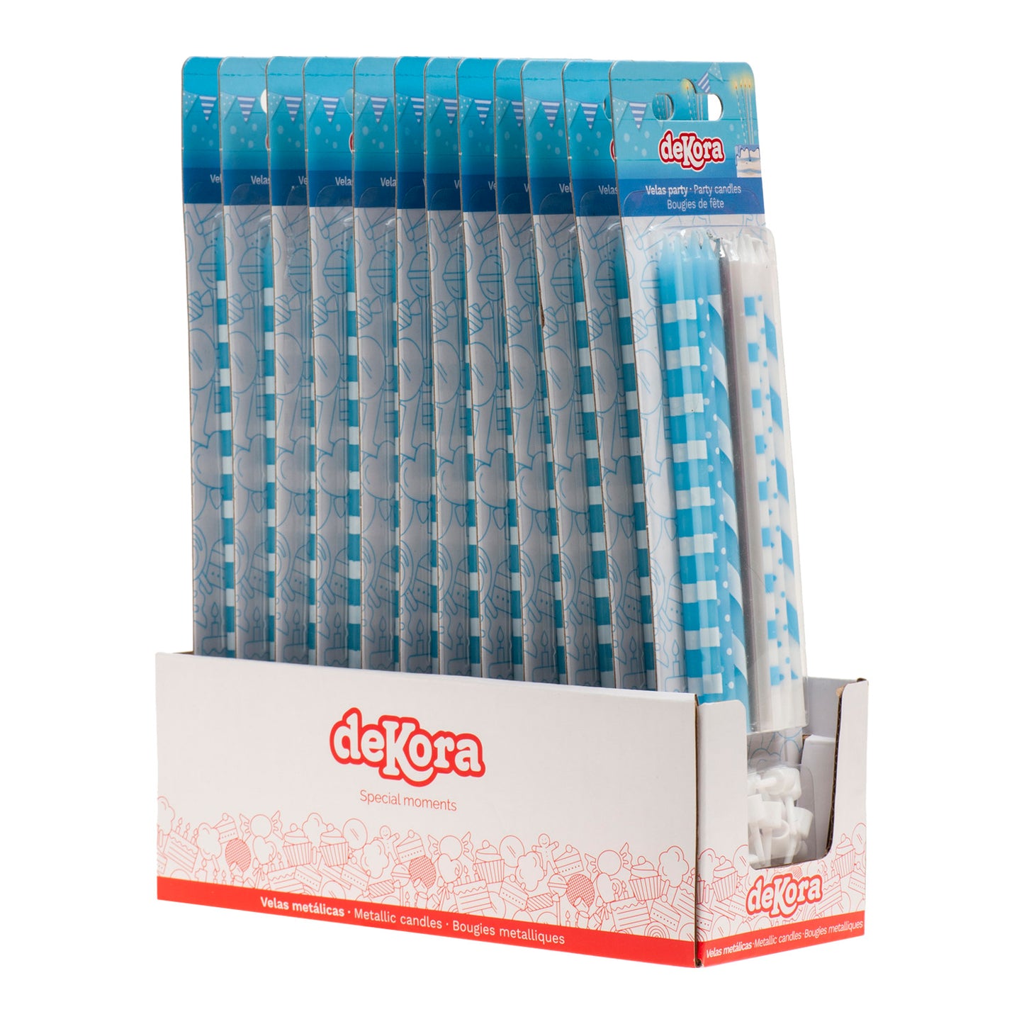 VELAS DE CUMPLEAÑOS MIX AZUL 13CM