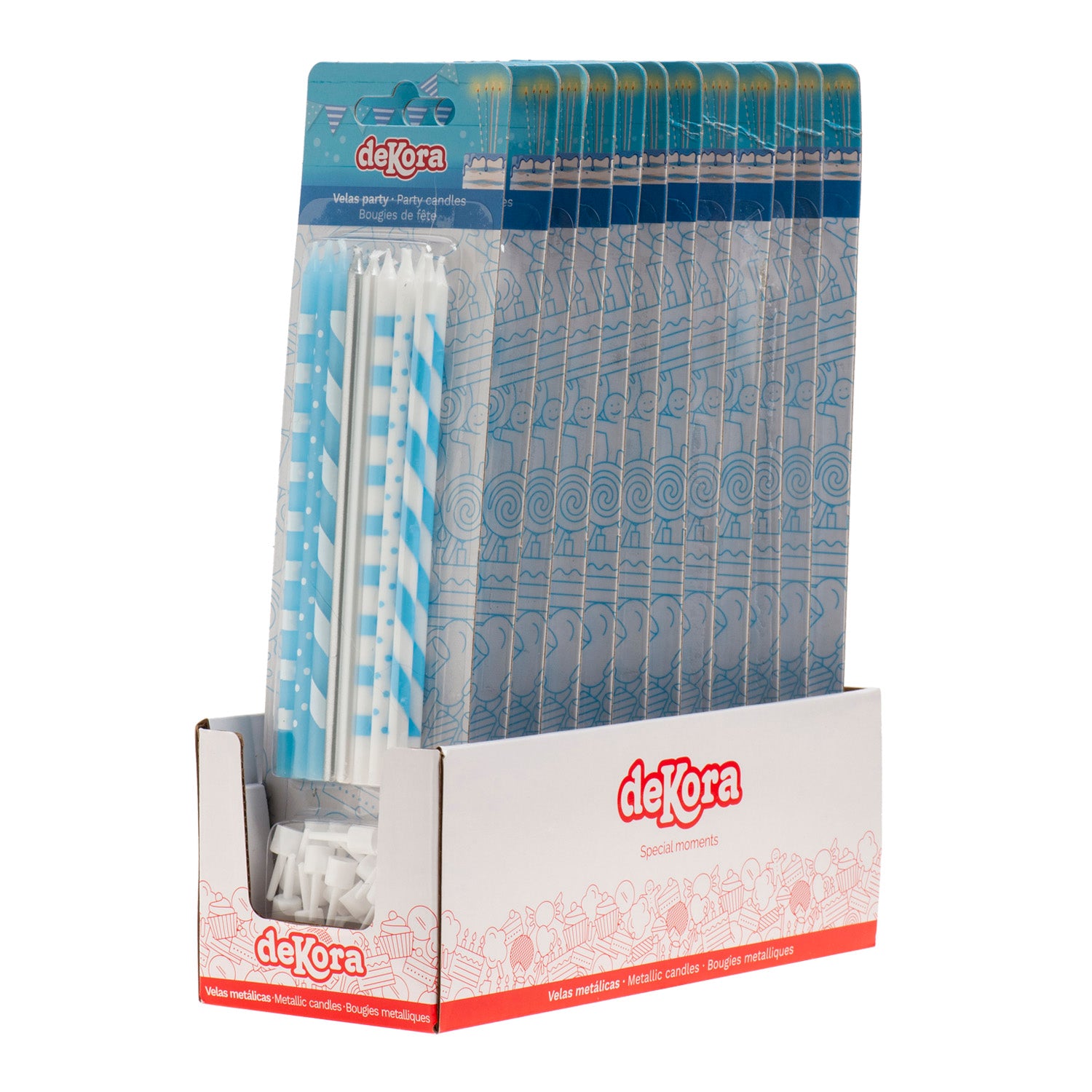 VELAS DE CUMPLEAÑOS MIX AZUL 13CM