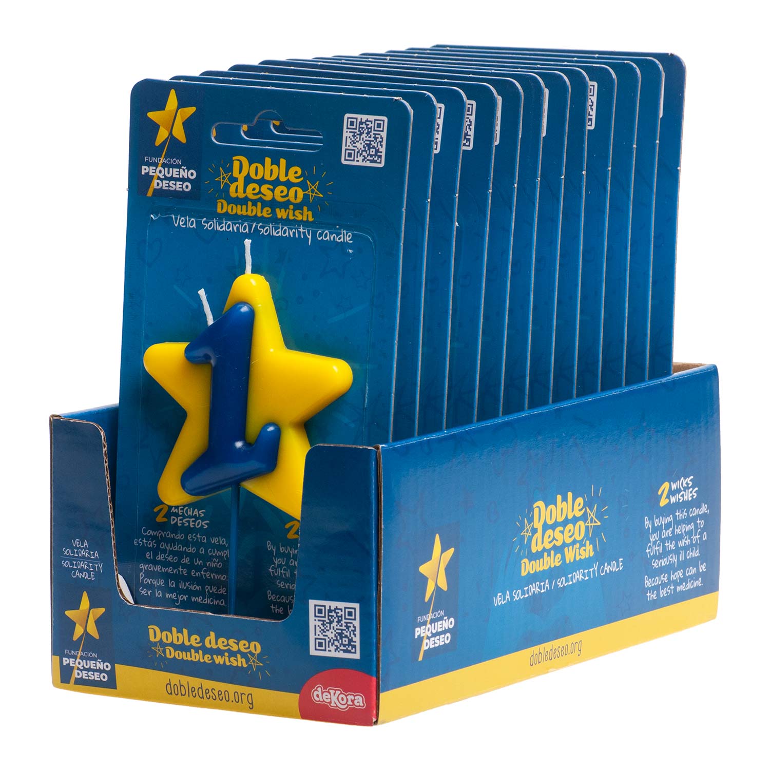 VELA CUMPLEAÑOS SOLIDARIA ESTRELLA DOBLE DESEO | Nº1