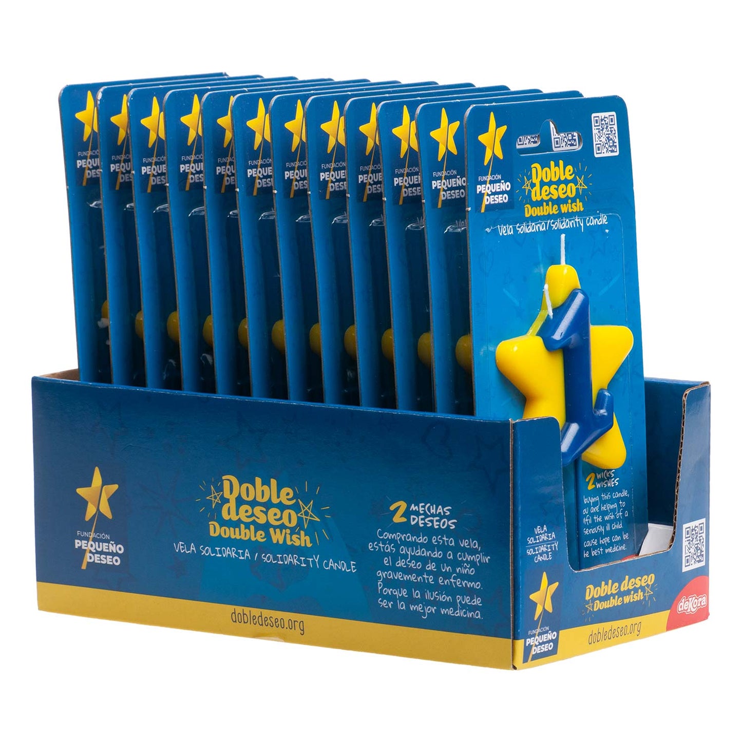 VELA CUMPLEAÑOS SOLIDARIA ESTRELLA DOBLE DESEO | Nº1