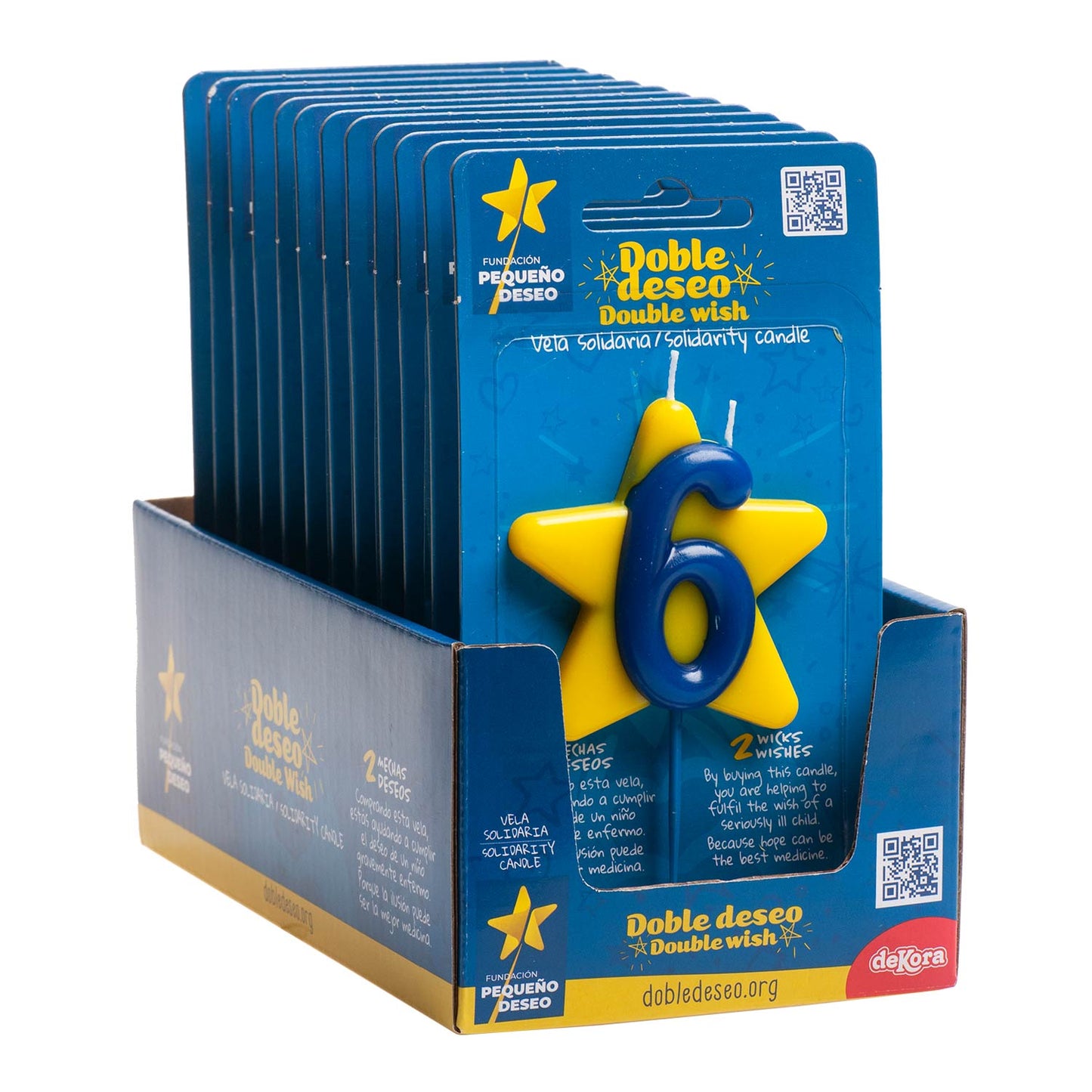 VELA ANIVERSÁRIO SOLIDÁRIA ESTRELA DESEJO DUPLO | Nº6