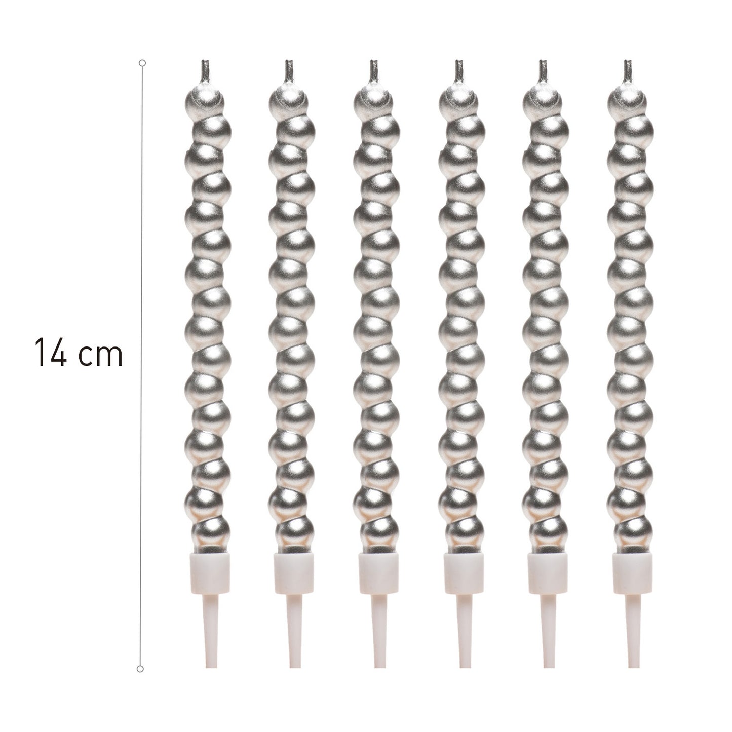 VELAS BURBUJA COLOR PLATA 14CM