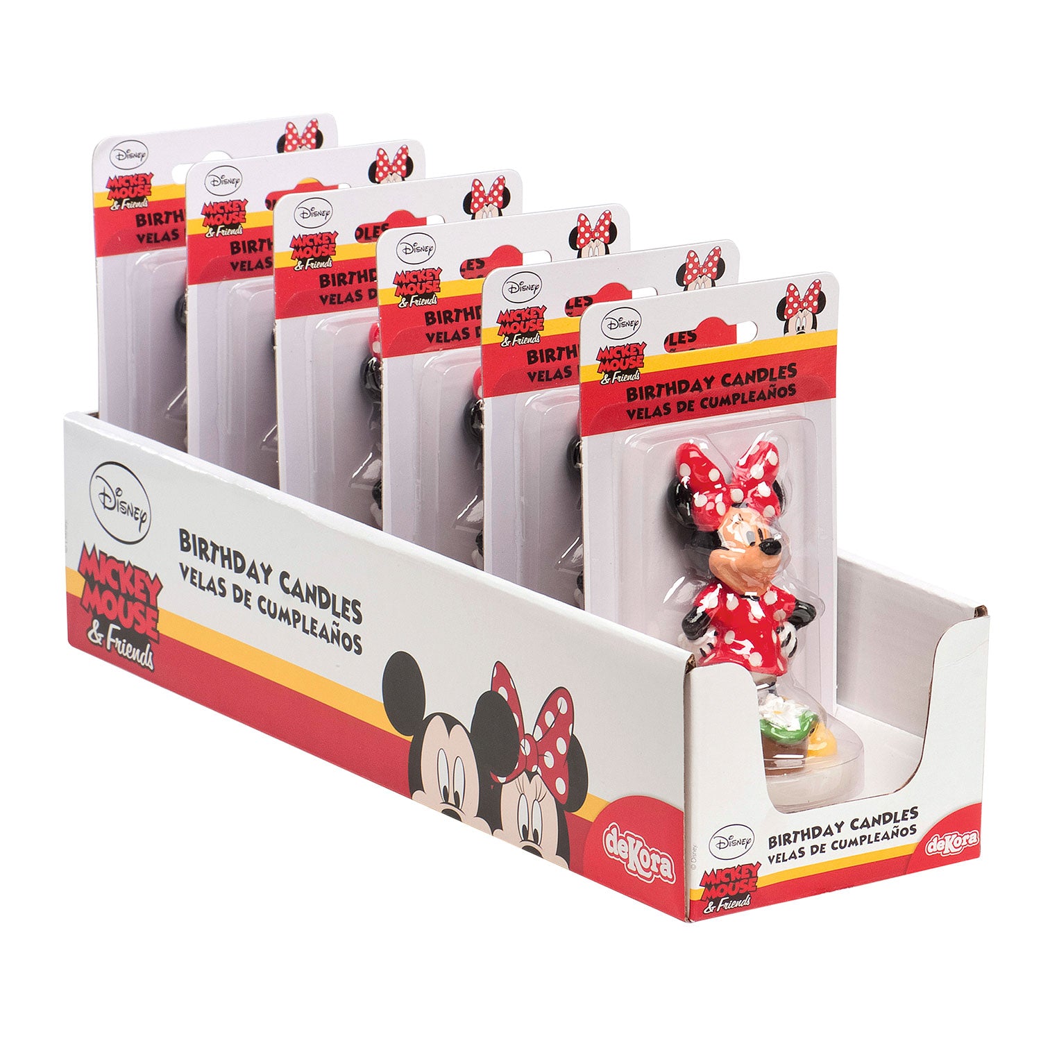 DISPLAY 6 CANDELINE 3D COMPLEANNO MINNIE 8CM