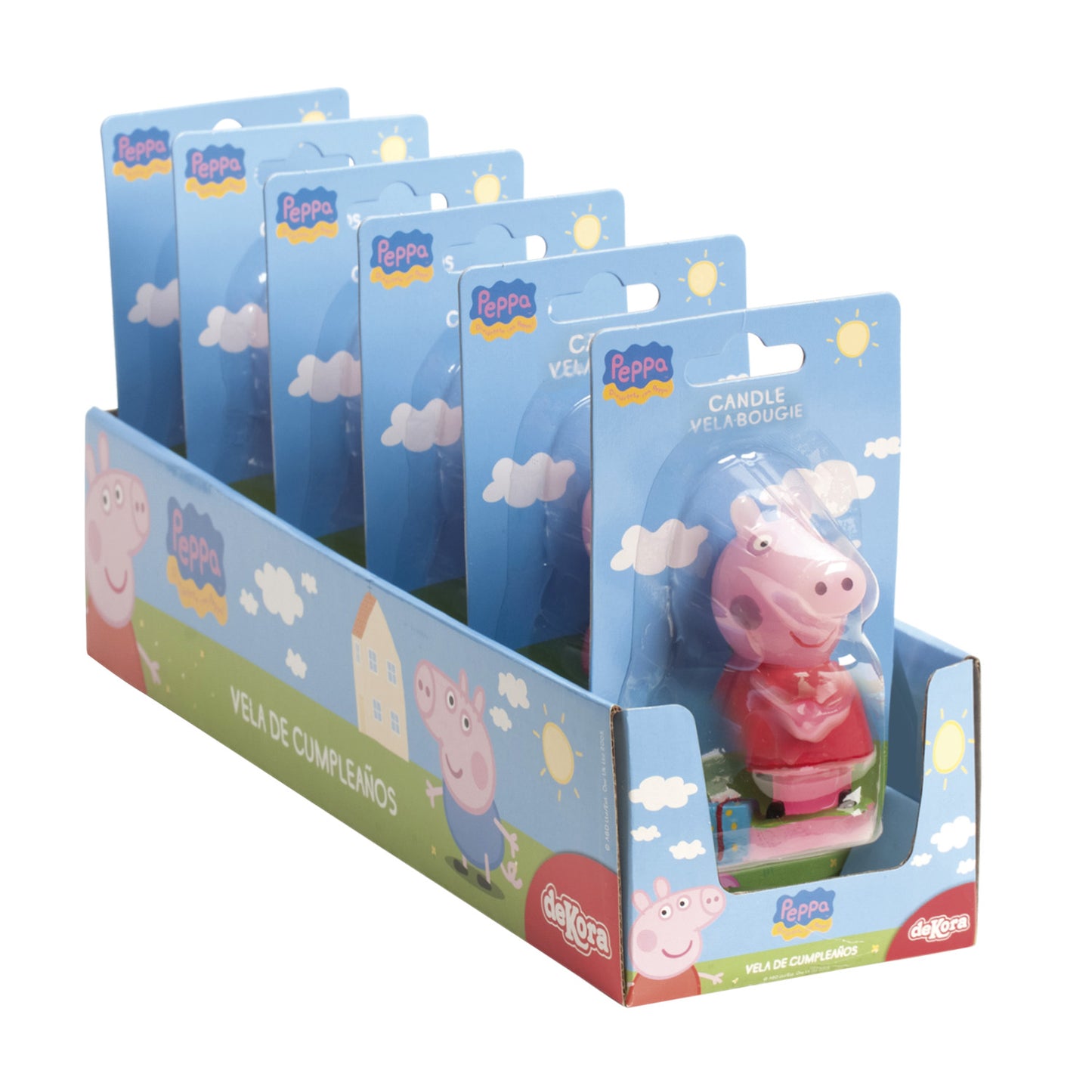 ESPOSITORE 6 CANDELINE PEPPA PIG 7,5 CM