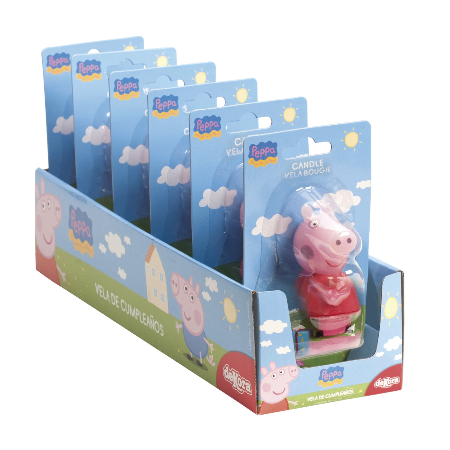 ESPOSITORE 6 CANDELINE PEPPA PIG 7,5 CM