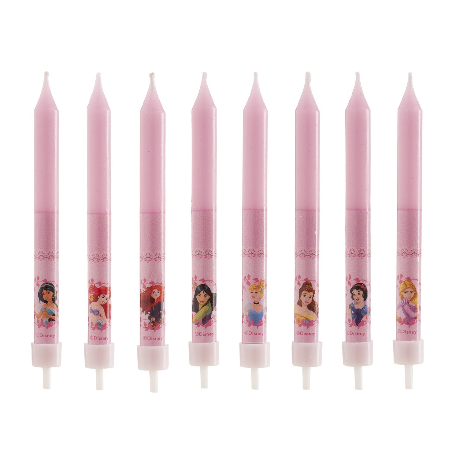 DISPLAY 12 BLISTER 8 VELAS PALITOS ANIVERSÁRIO PRINCESAS 9CM