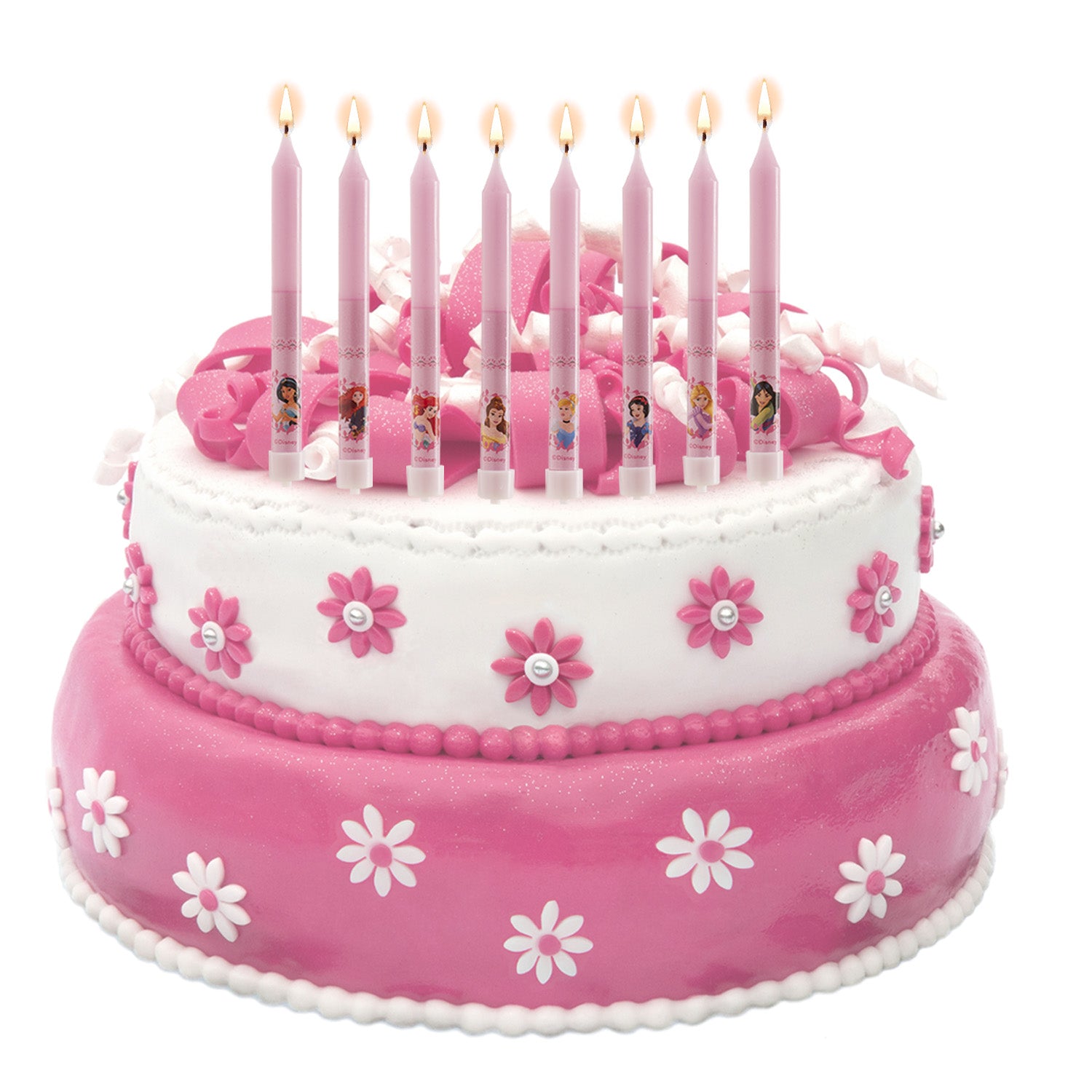 DISPLAY 12 BLISTER 8 VELAS PALILLO CUMPLEAÑOS PRINCESAS 9CM