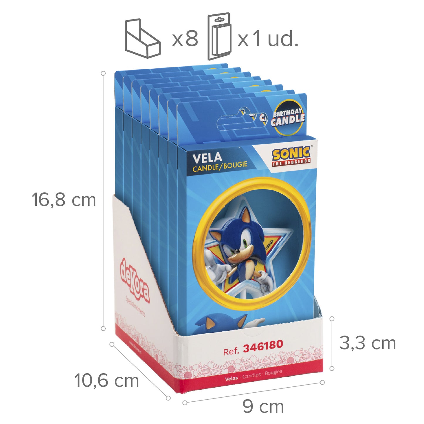 VELAS DE ANIVERSÁRIO SONIC