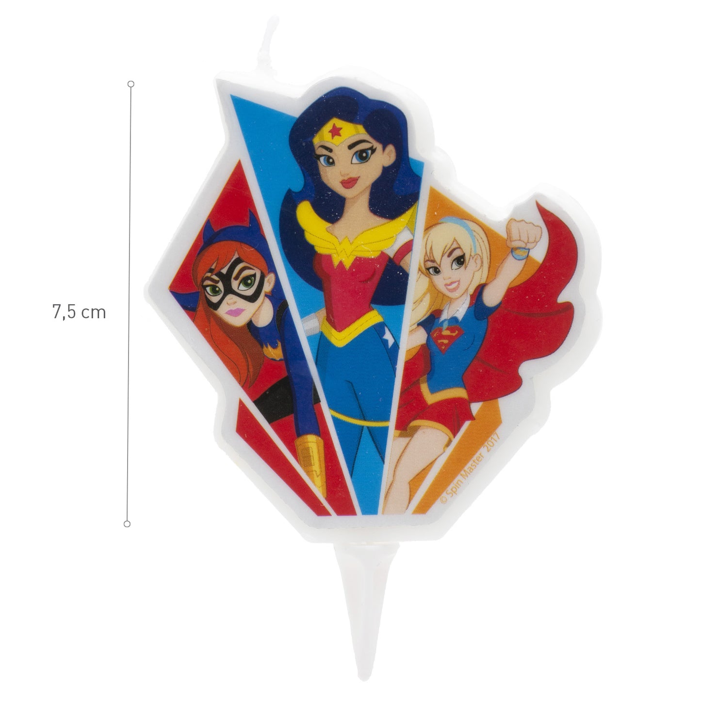 DISPLAY 12 CANDLES 2D SUPER HERO GIRLS 7,5CM