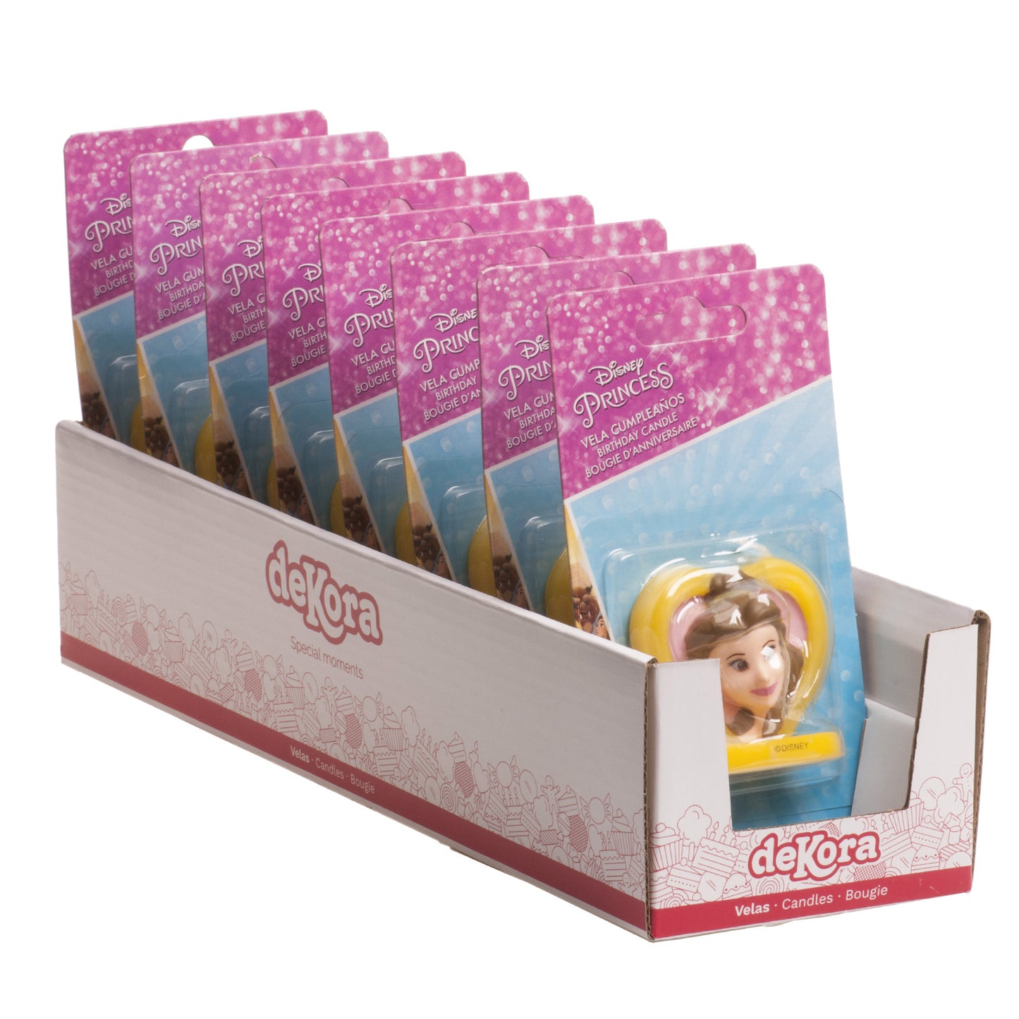 DISPLAY 8 BOUGIES D'ANNIVERSAIRE 3D BELLE COEUR 5,5 CM