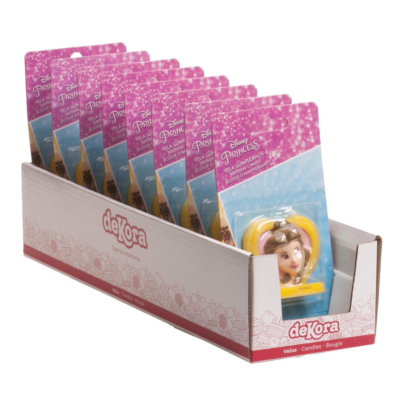 DISPLAY 8 VELAS CUMPLEAÑOS 3D BELLA CORAZÓN 5,5 CM