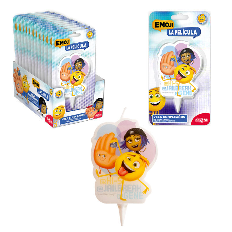 DISPLAY 12 BOUGIES ANNIVERSAIRE 2D EMOJI 7,5 CM