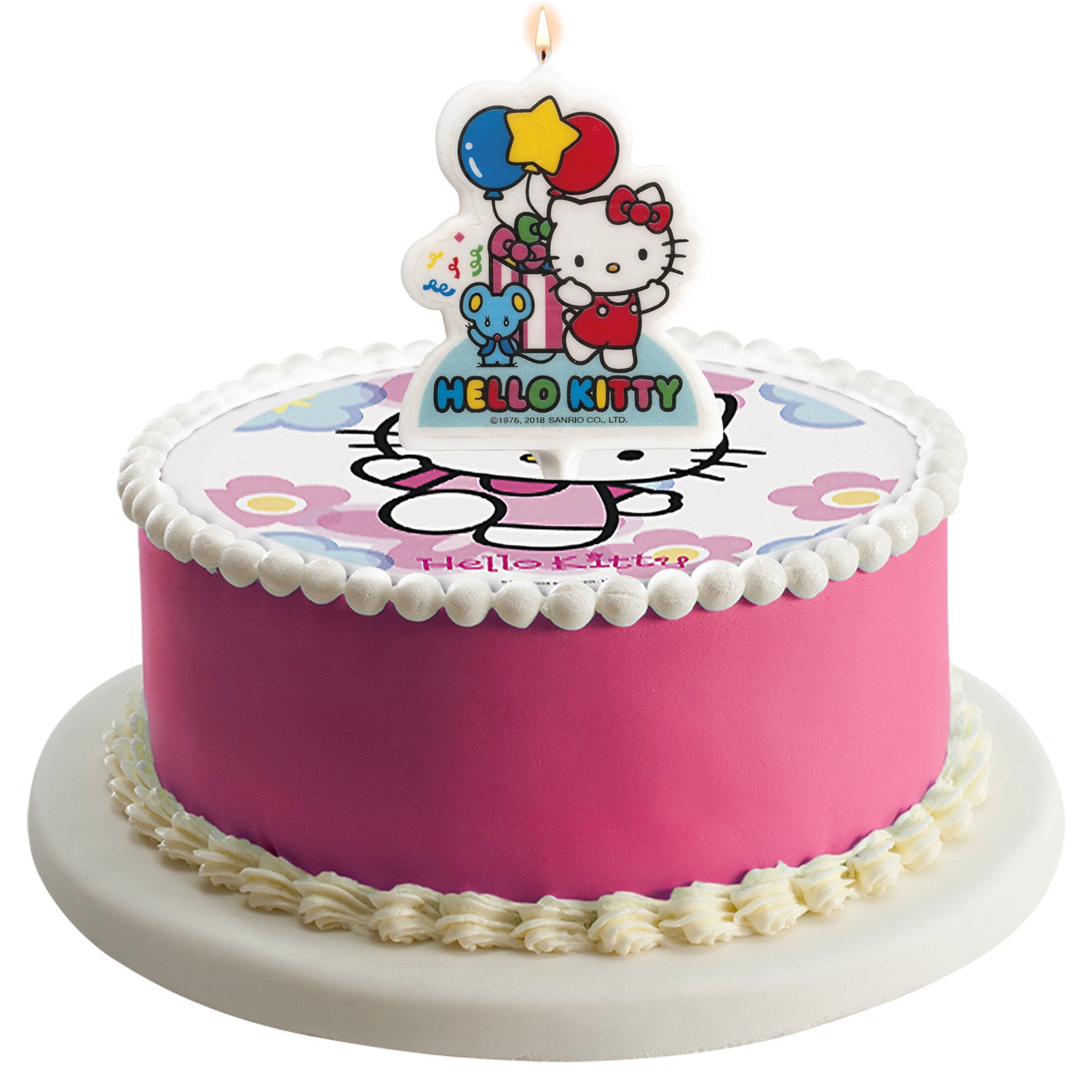 DISPLAY 12 BOUGIES D'ANNIVERSAIRE 2D HELLO KITTY 7 CM
