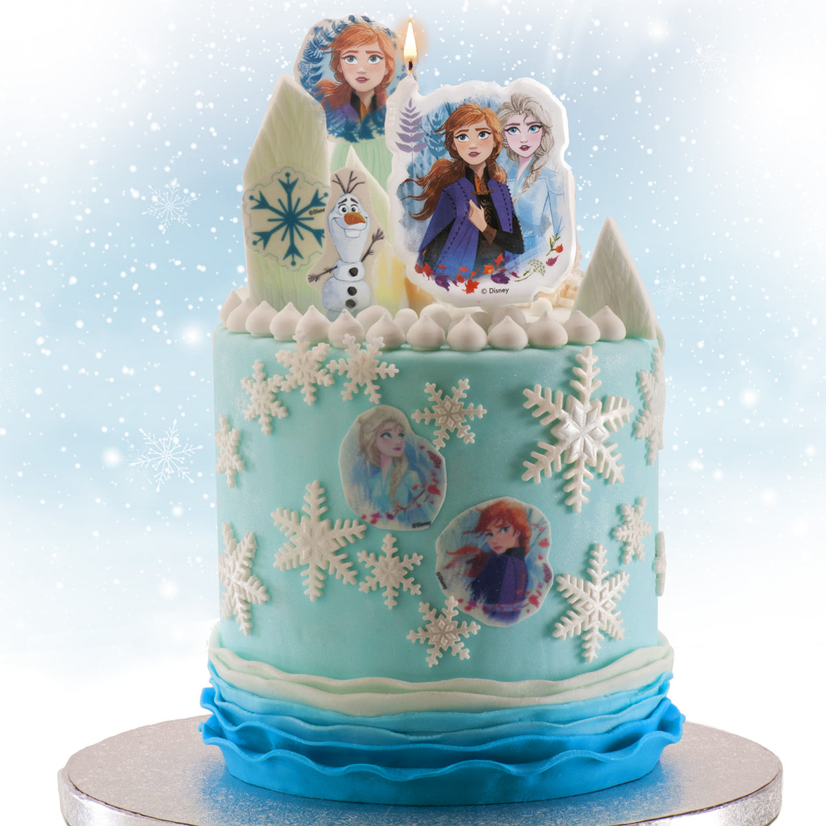 DISPLAY 12 VELAS ANIVERSÁRIO 2D FROZEN II 7,5 CM