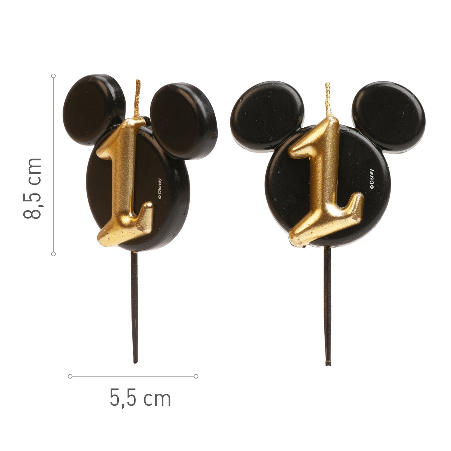 VELAS DE ANIVERSÁRIO ORELHAS DO MICKEY MOUSE 8,5 CM | Nº 1
