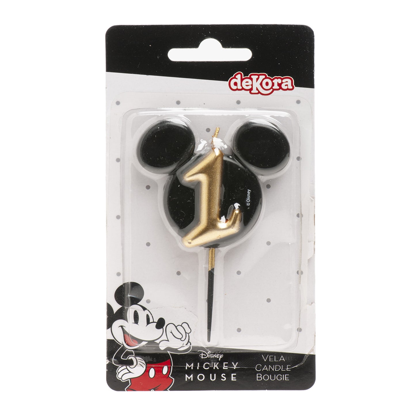 VELAS DE ANIVERSÁRIO ORELHAS DO MICKEY MOUSE 8,5 CM | Nº 1