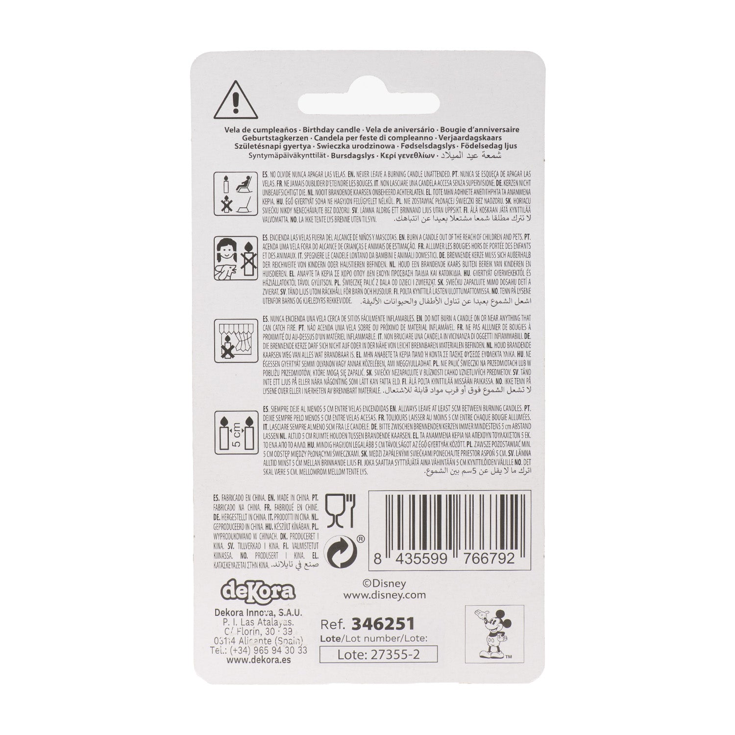 BOUGIES D'ANNIVERSAIRE OREILLES DE MICKEY MOUSE 8,5 CM | N°1