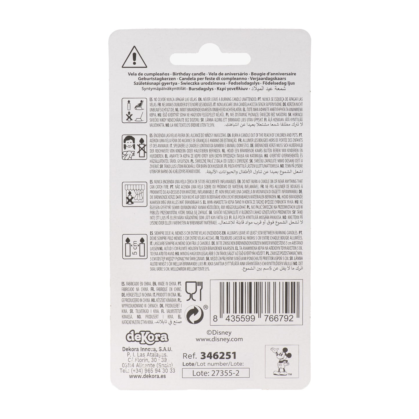 BOUGIES D'ANNIVERSAIRE OREILLES DE MICKEY MOUSE 8,5 CM | N°1