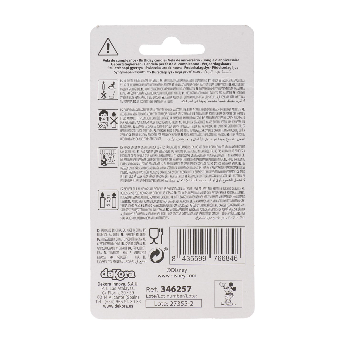 BOUGIES D'ANNIVERSAIRE OREILLES DE MICKEY MOUSE 8,5 CM | N°7