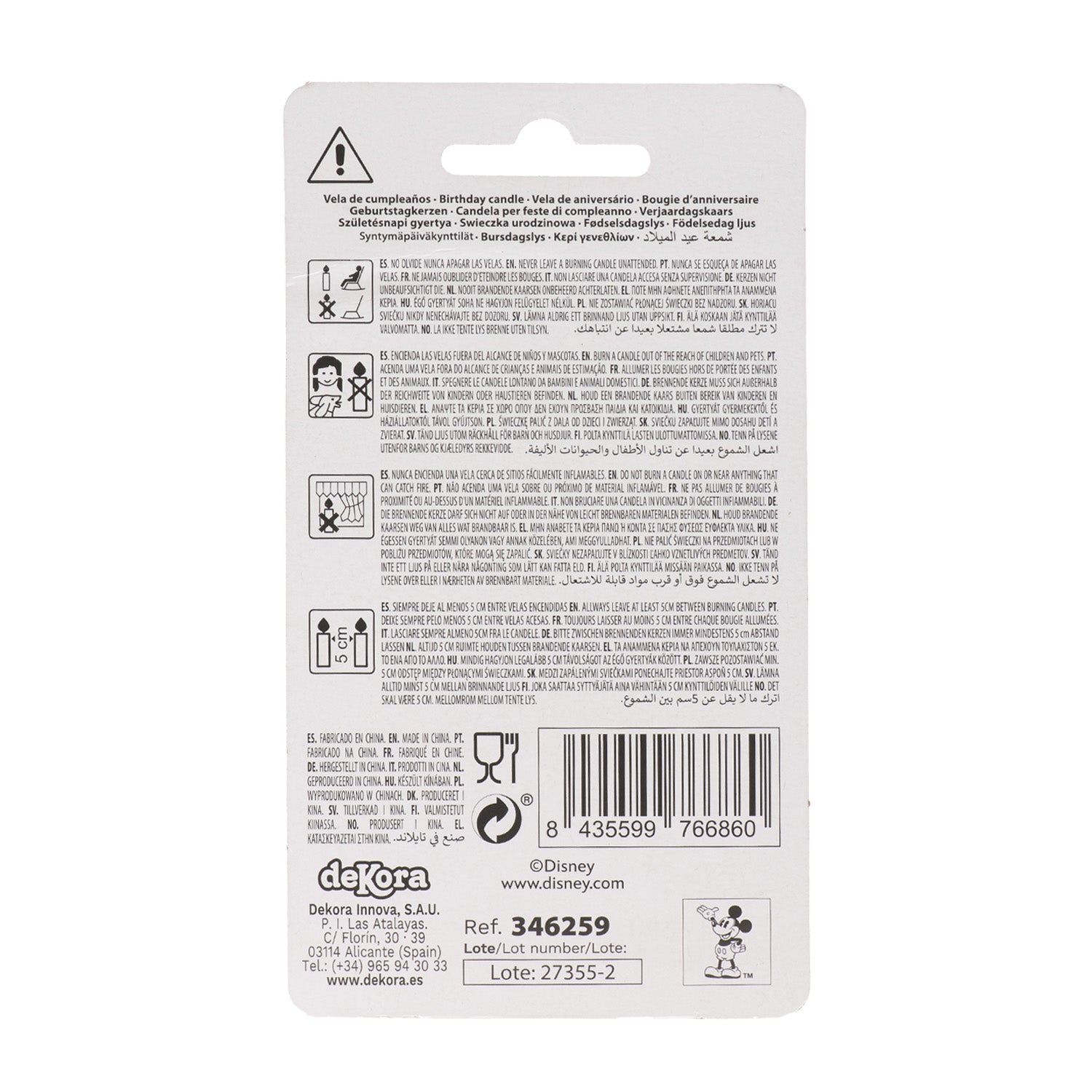 BOUGIES D'ANNIVERSAIRE OREILLES DE MICKEY MOUSE 8,5 CM | N°9