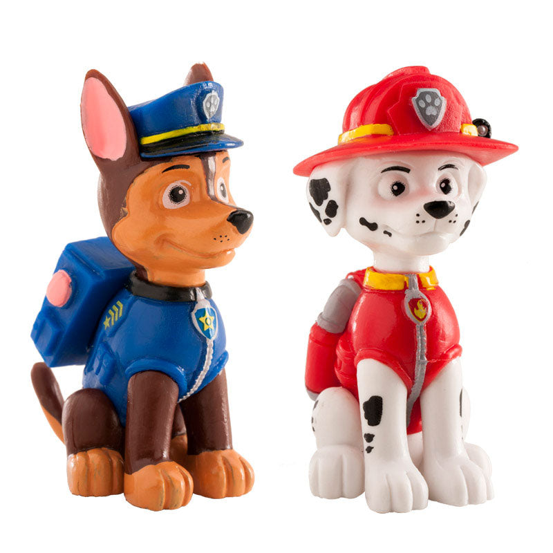 PVC PAW PATROL CAKE DECORATION SET 6 CHASE FIGURINES & 6 MARSHALL FIGURINES 6 CM
