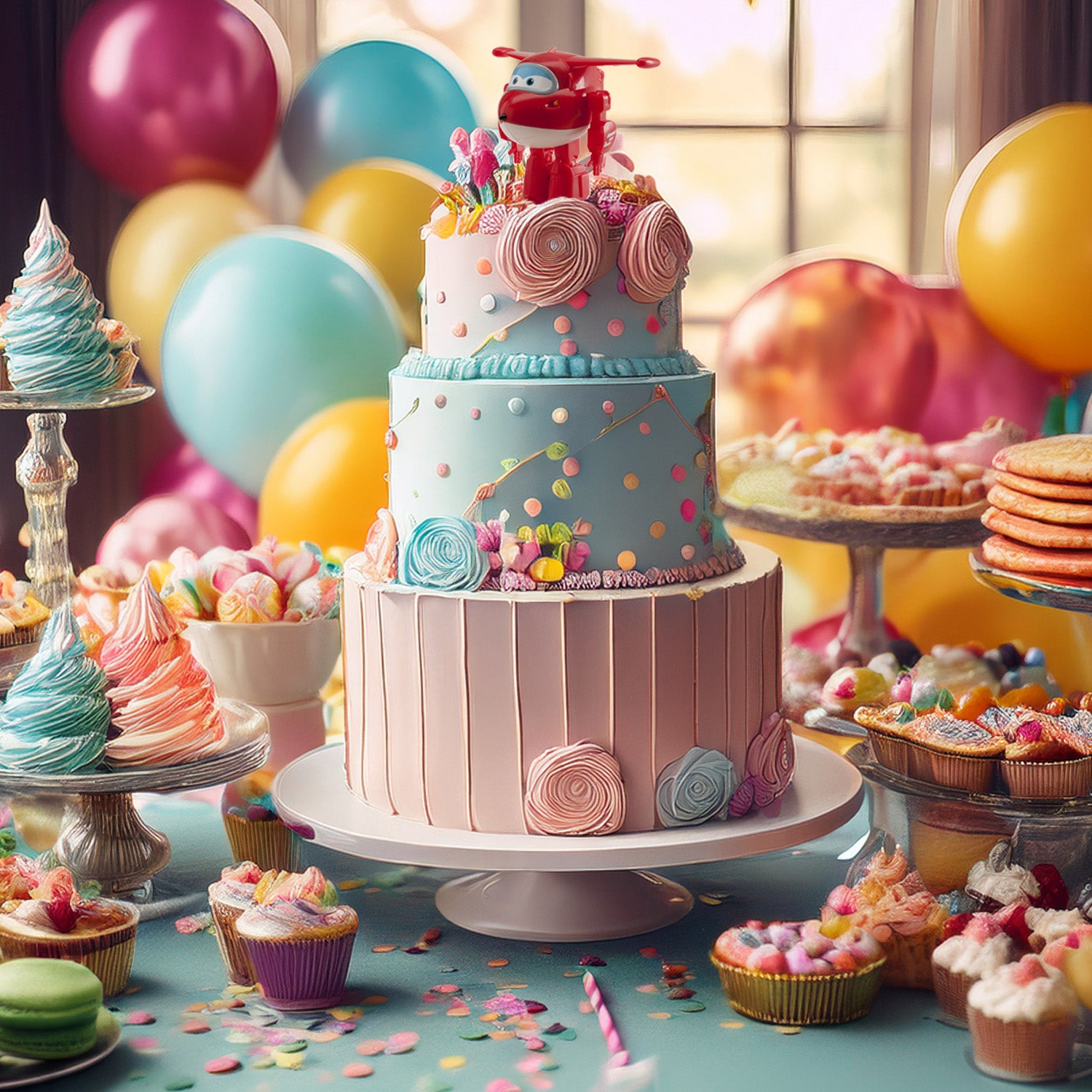 6 PVC FIGURINES SUPER WINGS JETT 7CM