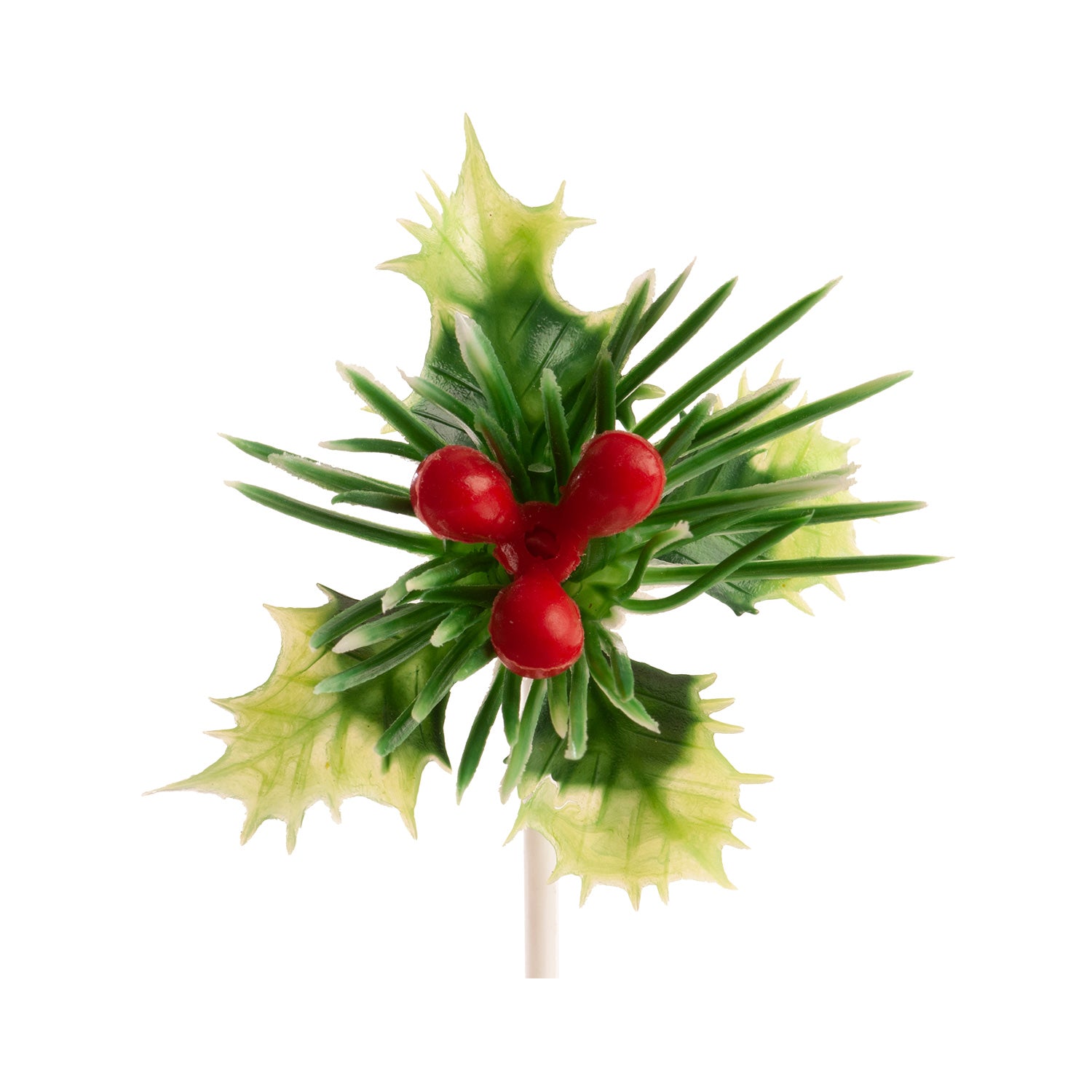 FLOR NAVIDAD CON PINCHO PLASTICO 3 MOD. 4,7CM