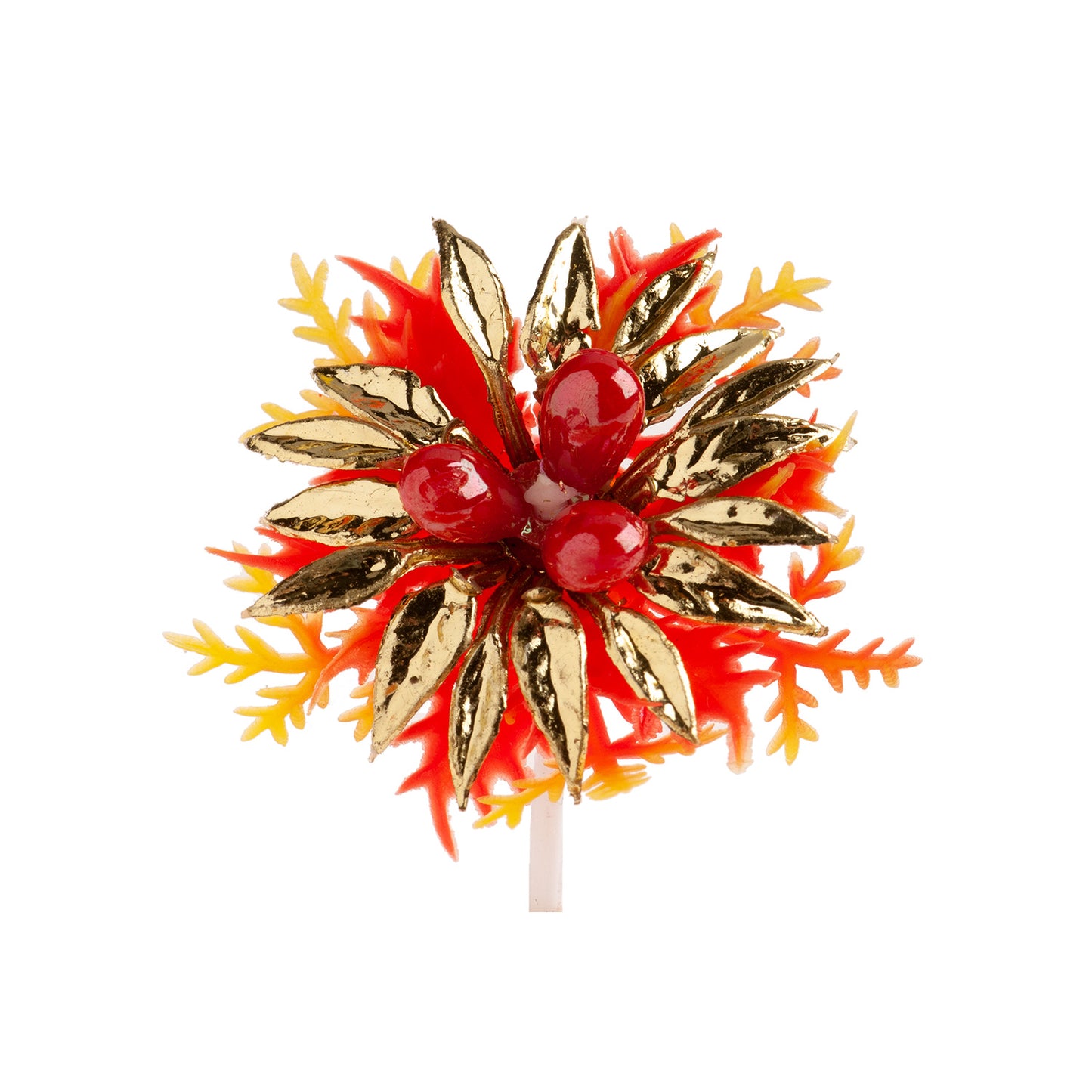 FLOR DE NATAL COM FUSO PLÁSTICO 3 MOD. 4,7CM