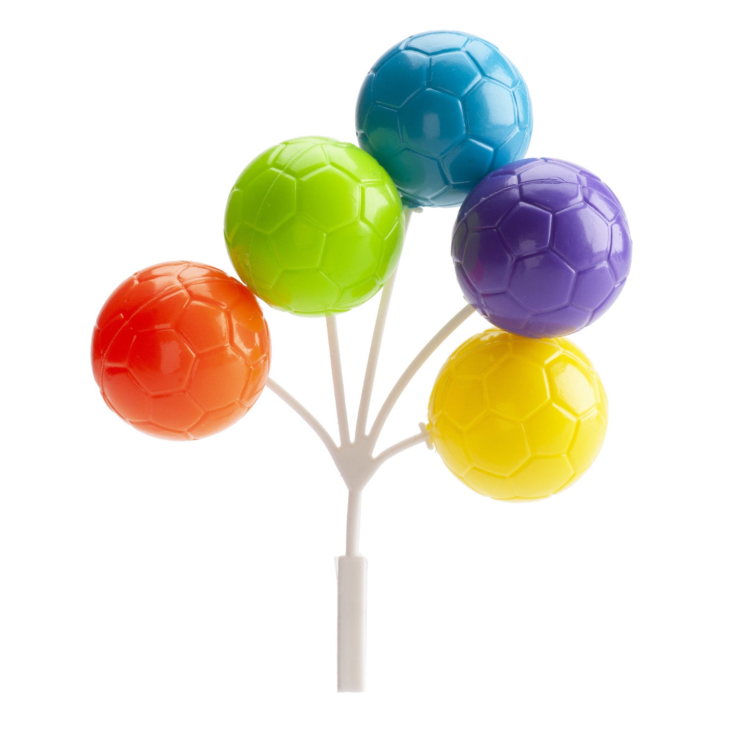 CAKE TOPPER PLÁSTICO GLOBOS DE FÚTBOL 12CM